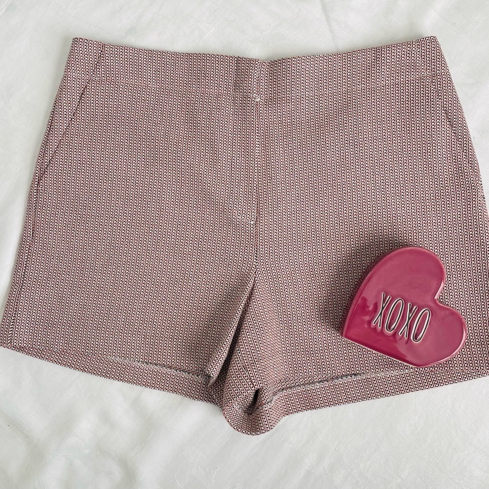 LOFT Cotton Stretch Check Shorts